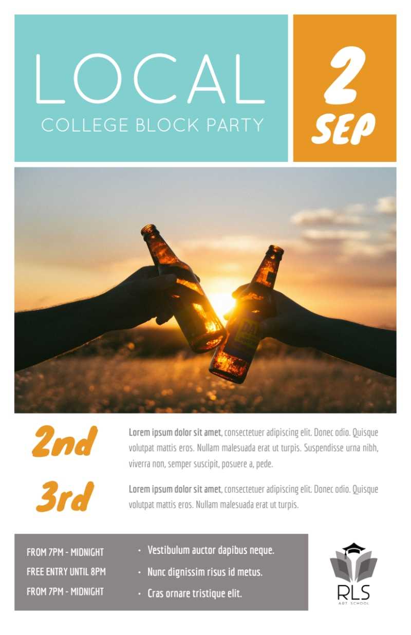 Local College Block Party Flyer Template Intended For Free Block Party Flyer Template