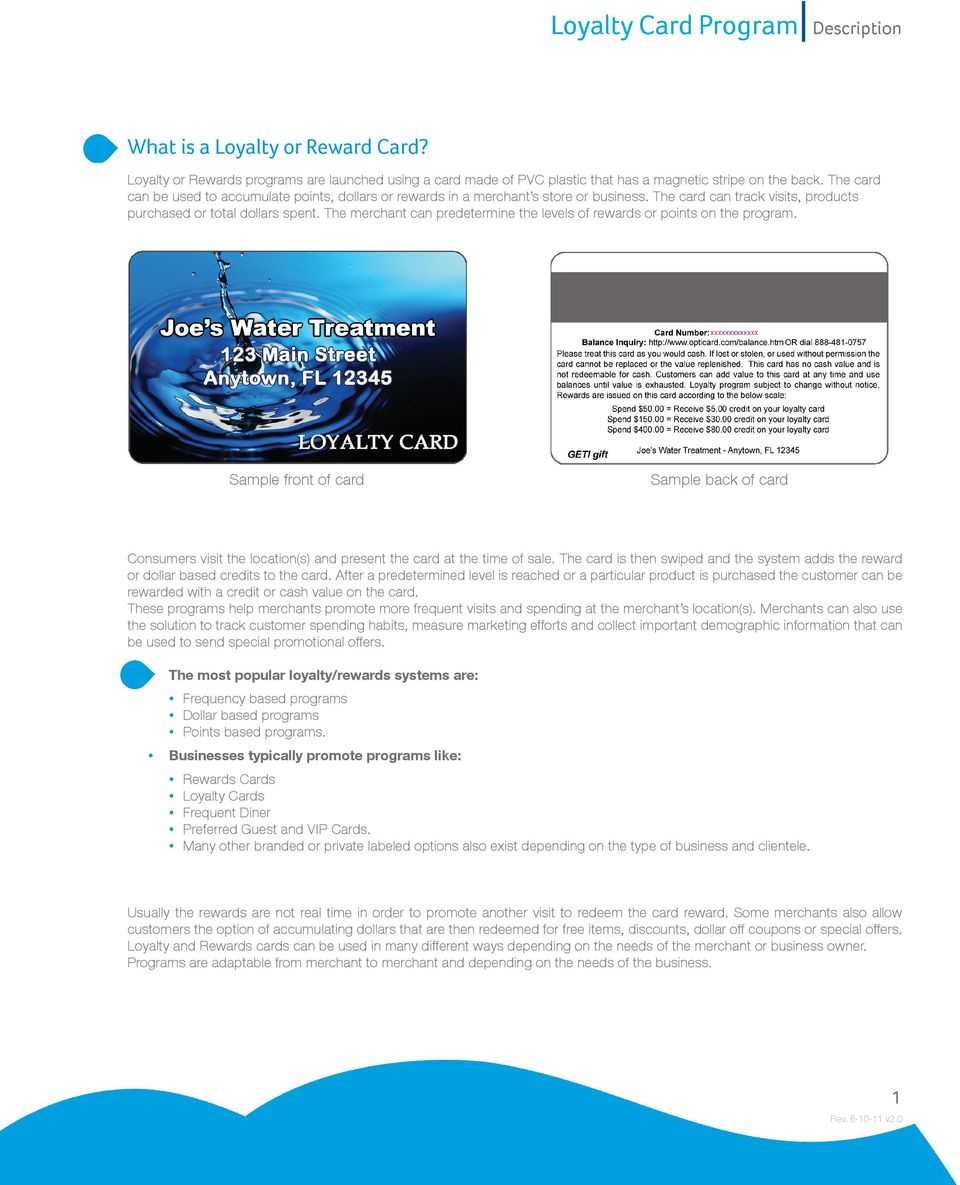 Loyalty Card Program Description – Pdf Free Download In Frequent Diner Card Template
