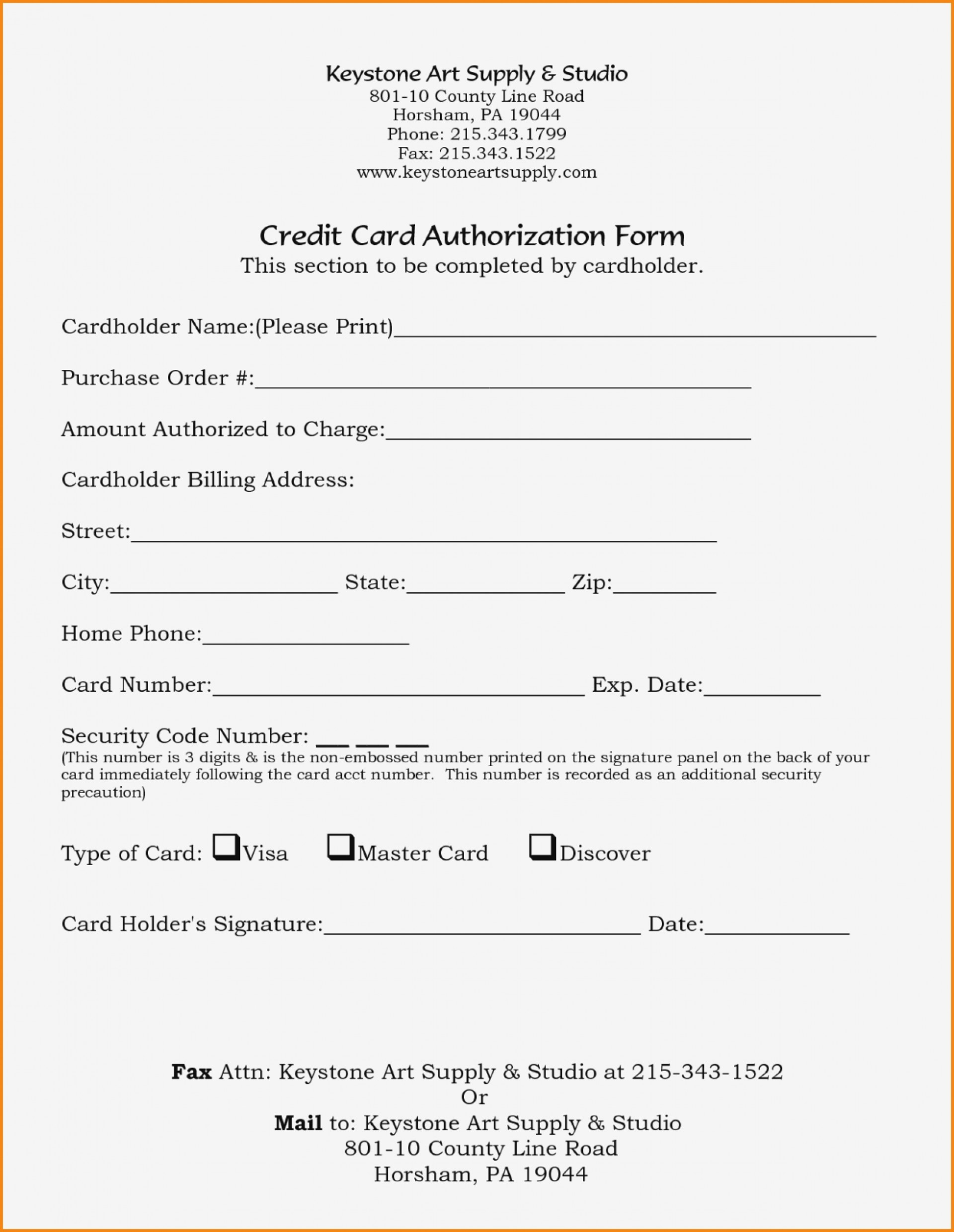 Marvelous Credit Card Authorization Form Template Microsoft Pertaining To Credit Card On File Form Templates