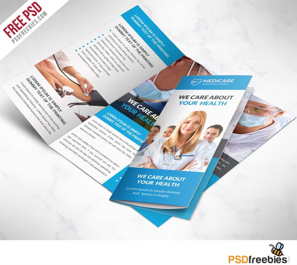 Medical Care And Hospital Trifold Brochure Template Free Psd Within Free Health Flyer Templates