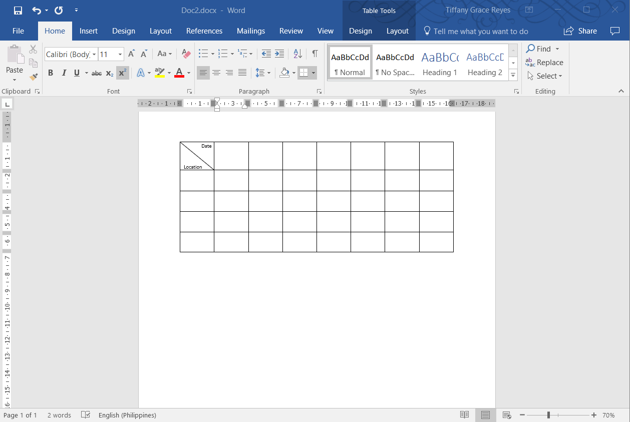 Method To Diagonally Split Cells In Word For Creating Word Templates 2013