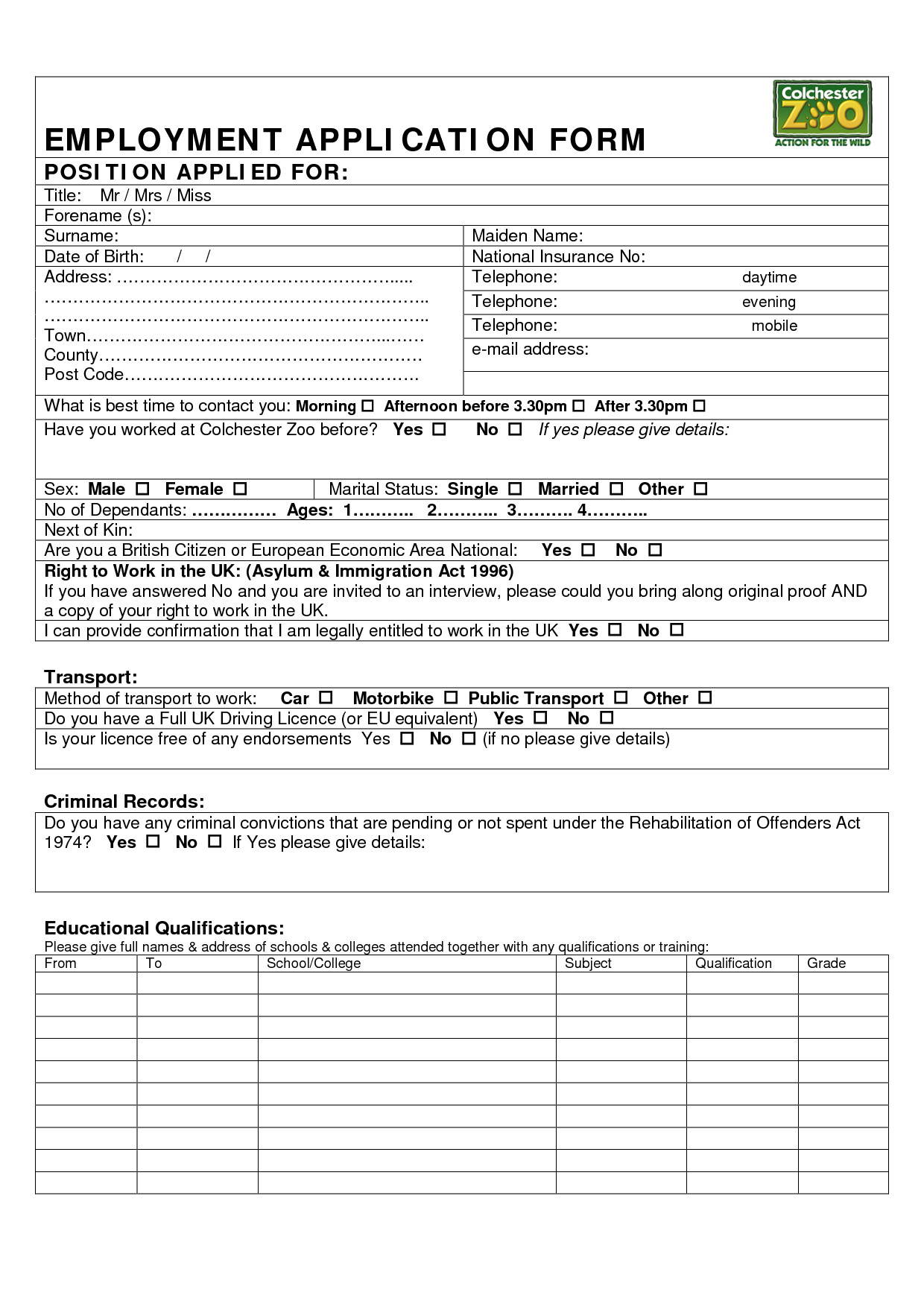 Microsoft Word Application Template New 21 Employment Inside Employment Application Template Microsoft Word