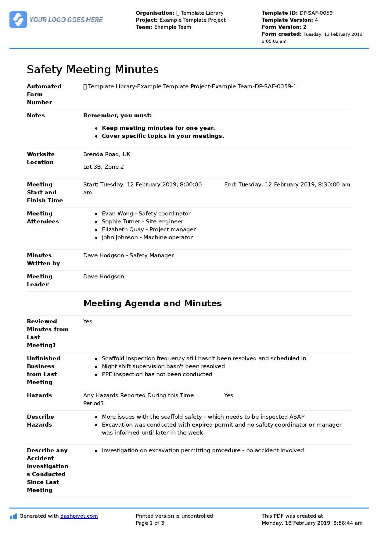 Minuets Of Meeting – Colona.rsd7 Throughout Committee Meeting Minutes Template