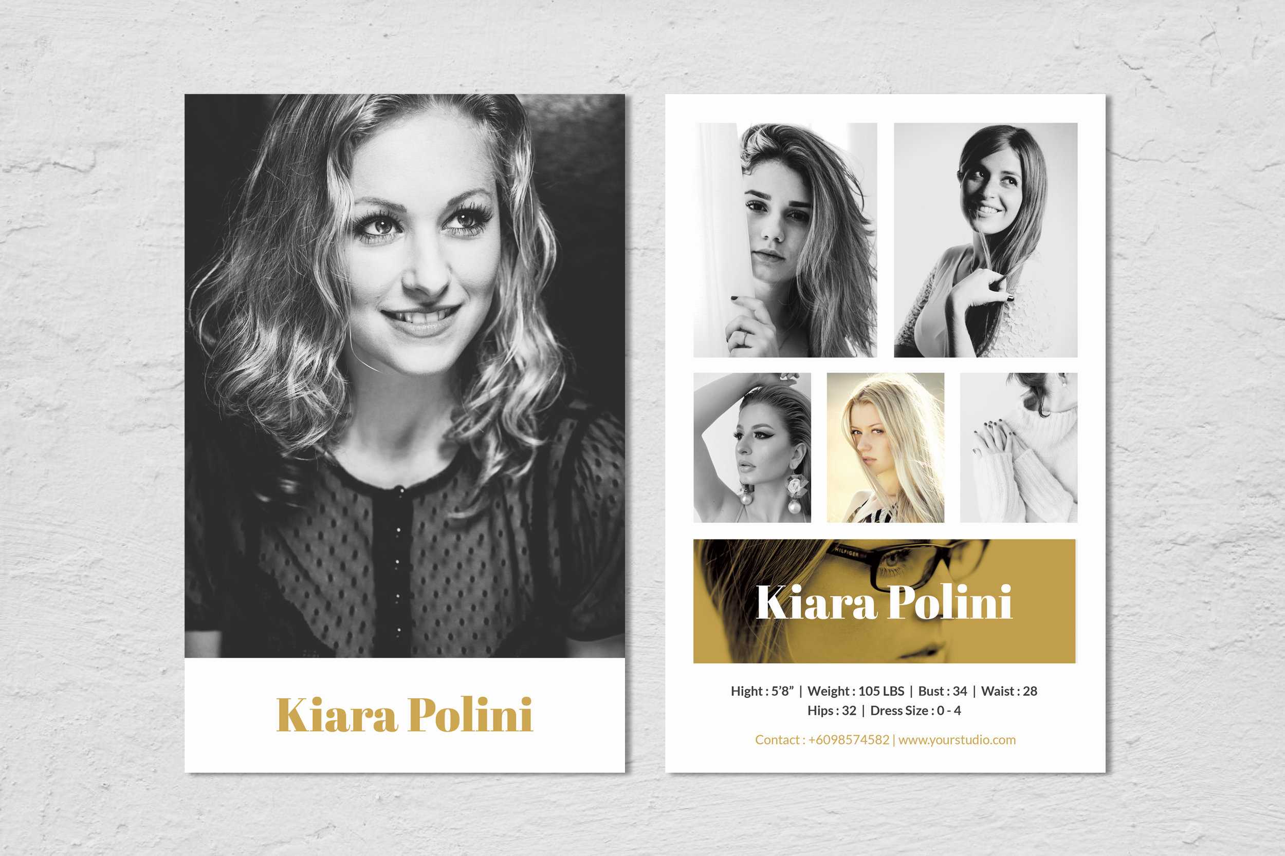 Modeling Comp Card | Fashion Model Comp Card Template | Photoshop, Elements  And Ms Word Template | Instant Download | Mc 24 Throughout Comp Card Template Download
