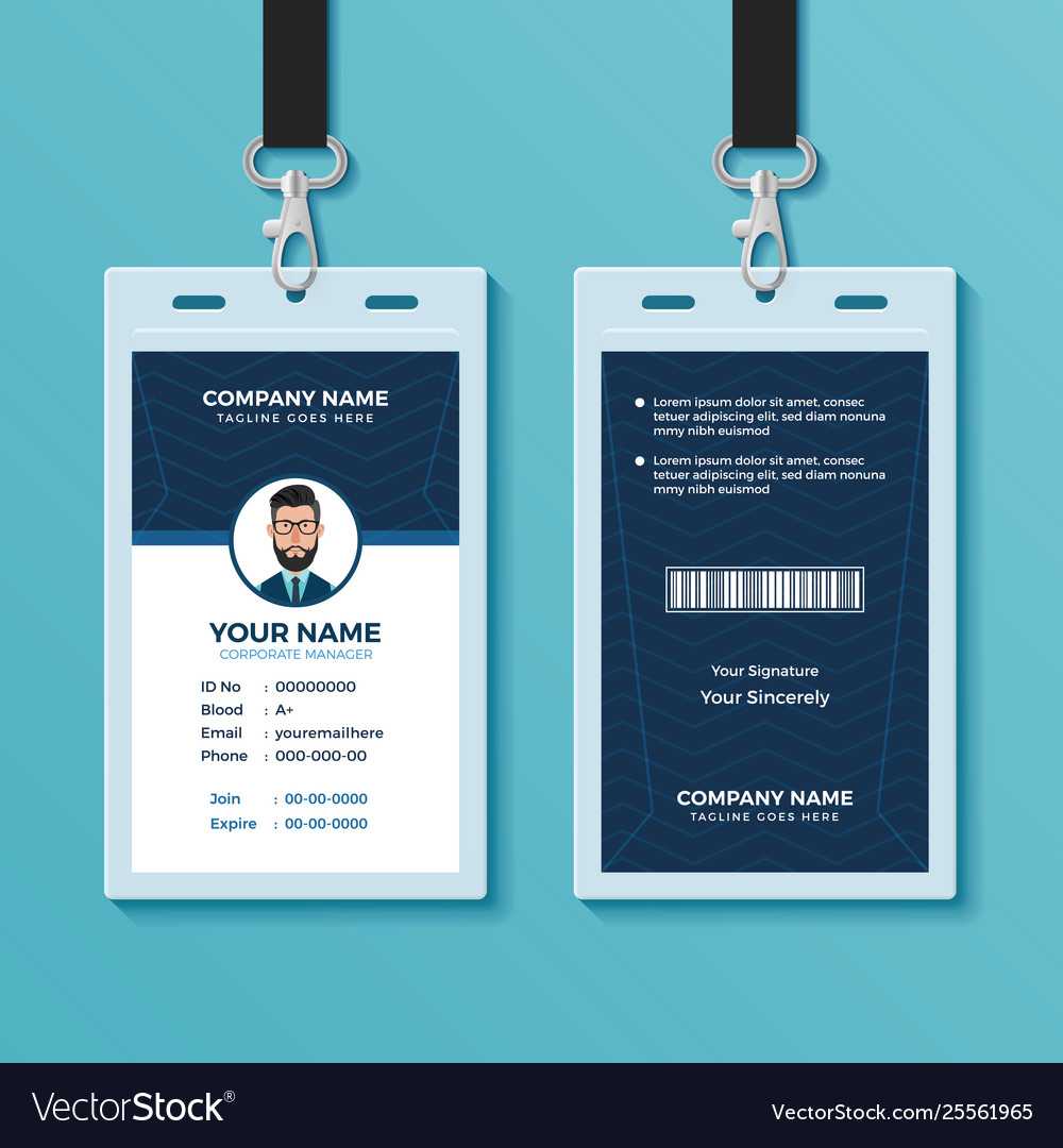 Modern And Clean Id Card Design Template Throughout Company Id Card Design Template