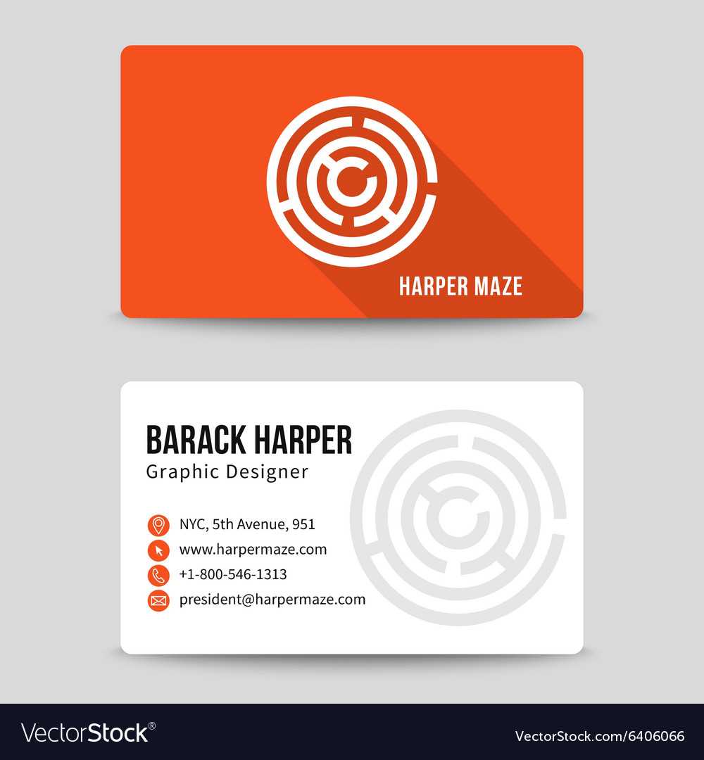 Modern Business Card Template With Maze In Email Business Card Templates