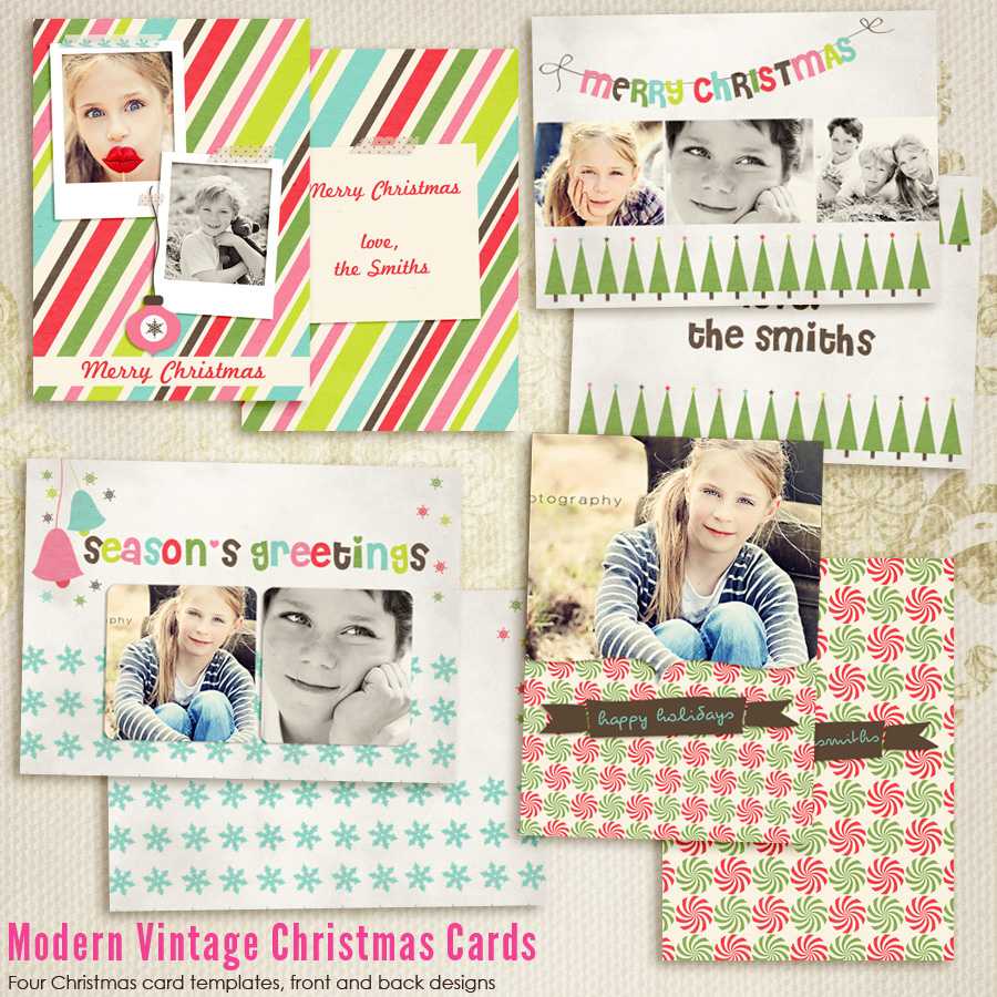 Modern Vintage Christmas Card Templates For Photographers Within Free Christmas Card Templates For Photographers