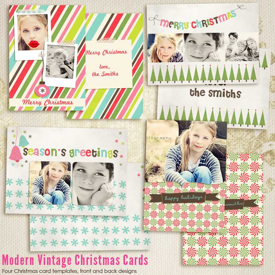 Modern Vintage Christmas Card Templates For Photographers Within Free Photoshop Christmas Card Templates For Photographers