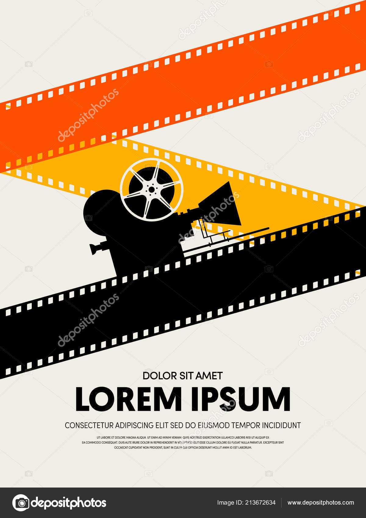 Movie Film Festival Poster Template Design Modern Retro Intended For Film Festival Brochure Template