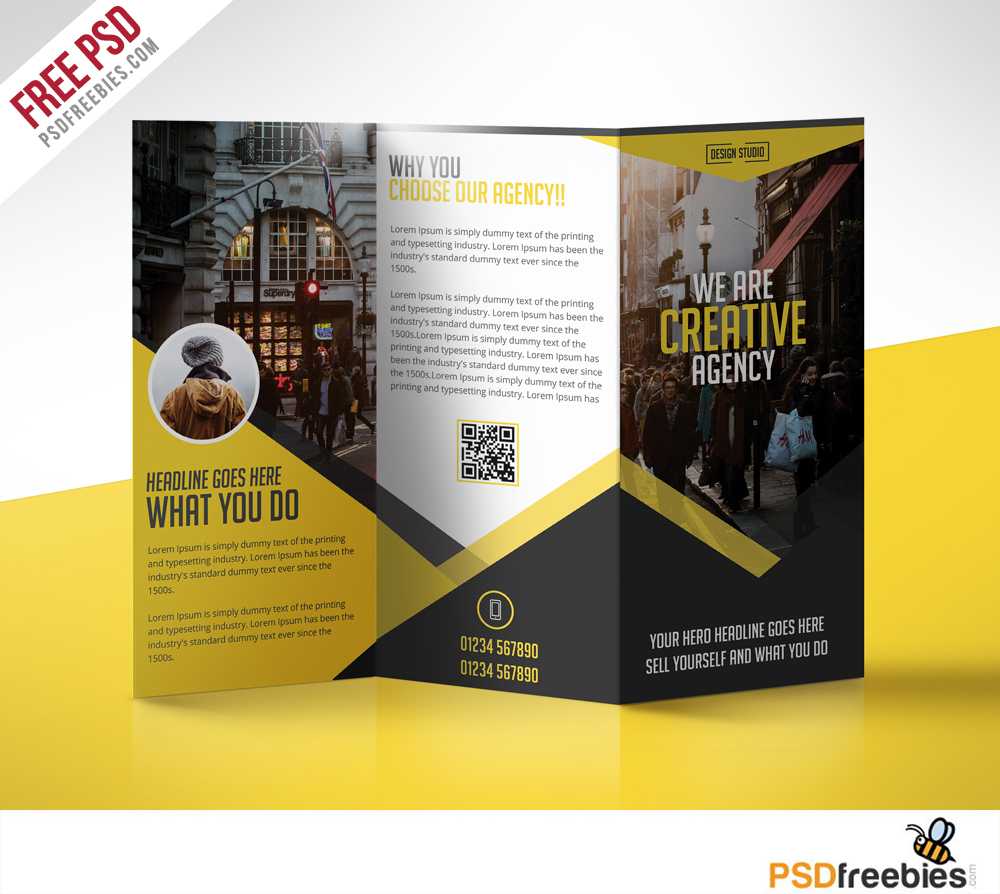 Multipurpose Trifold Business Brochure Free Psd Template Inside Free Brochure Template Downloads