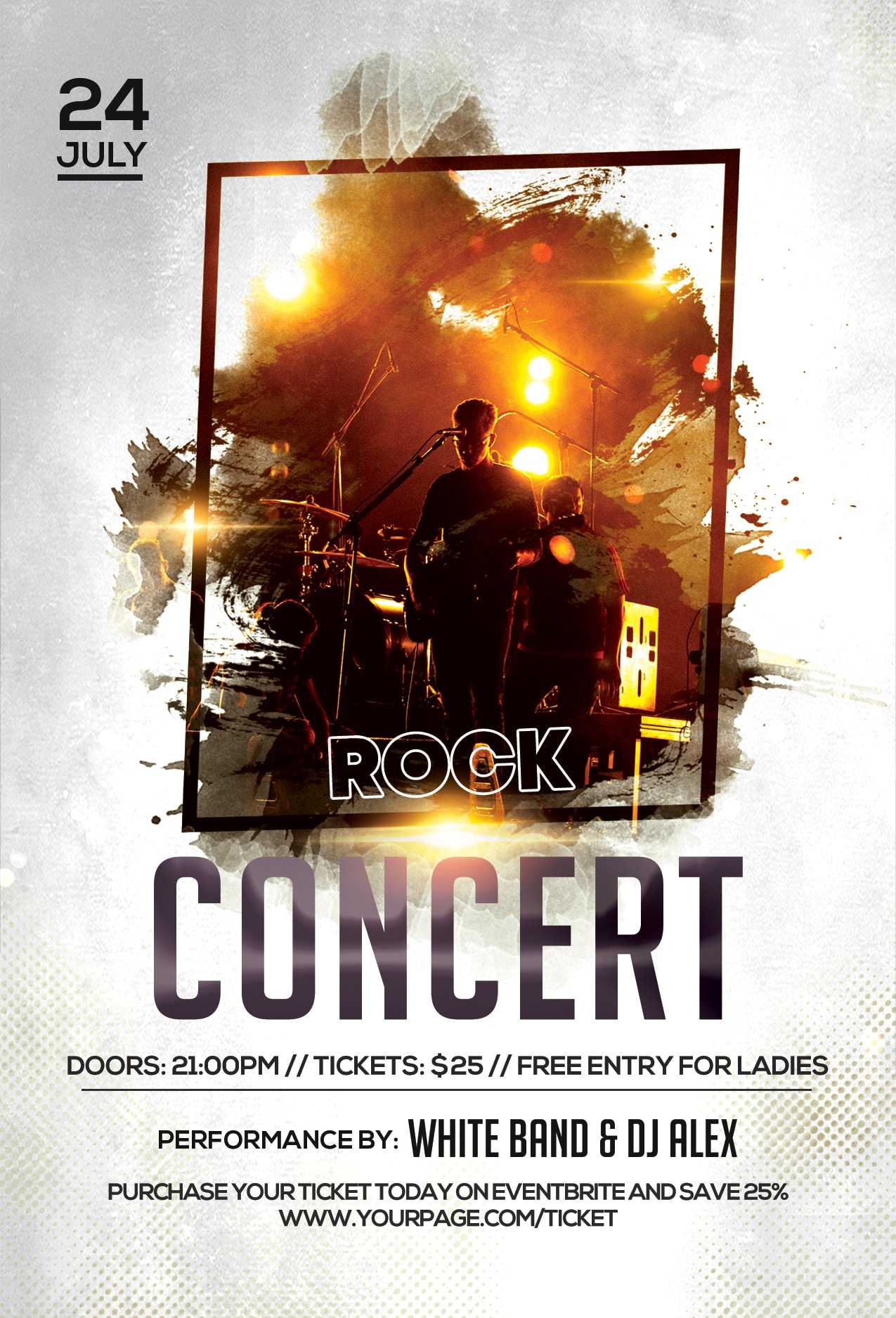 Music Concert Free Psd Flyer Template - Psdflyer.co Regarding Concert Flyer Template Free