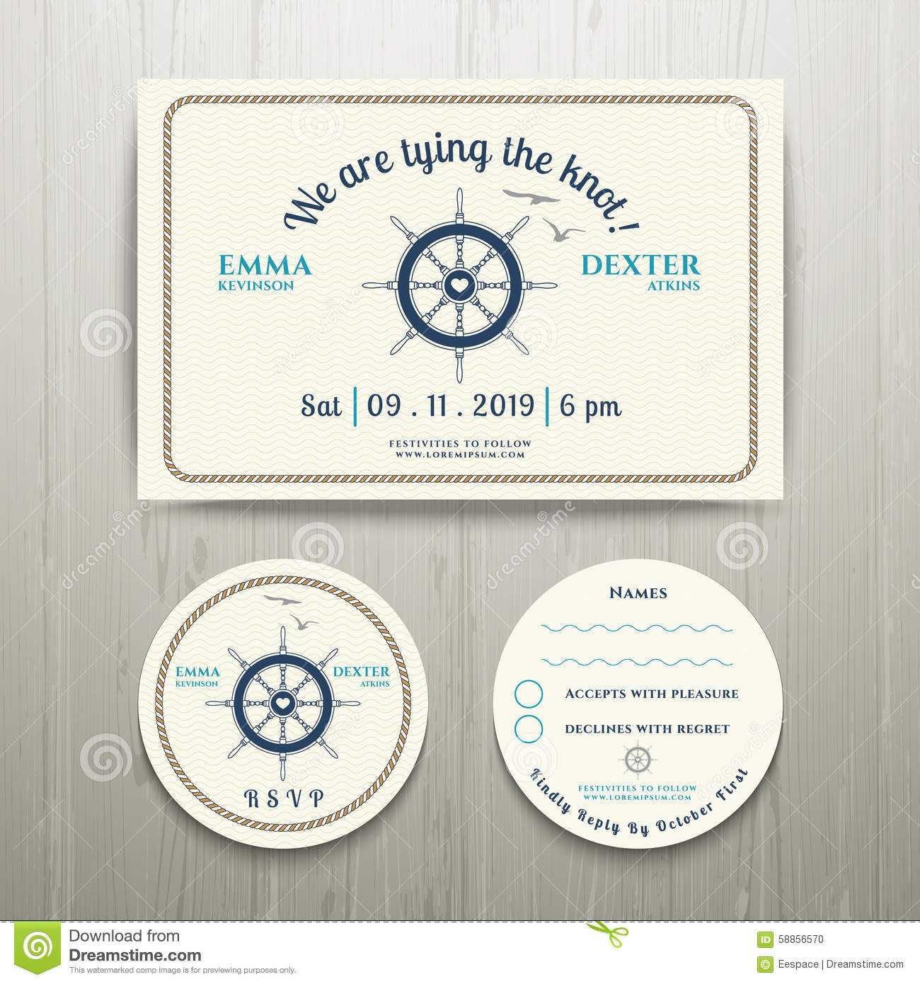 Nautical We Are Tying The Knot Wedding Invitation And Rsvp Intended For Free Printable Wedding Rsvp Card Templates