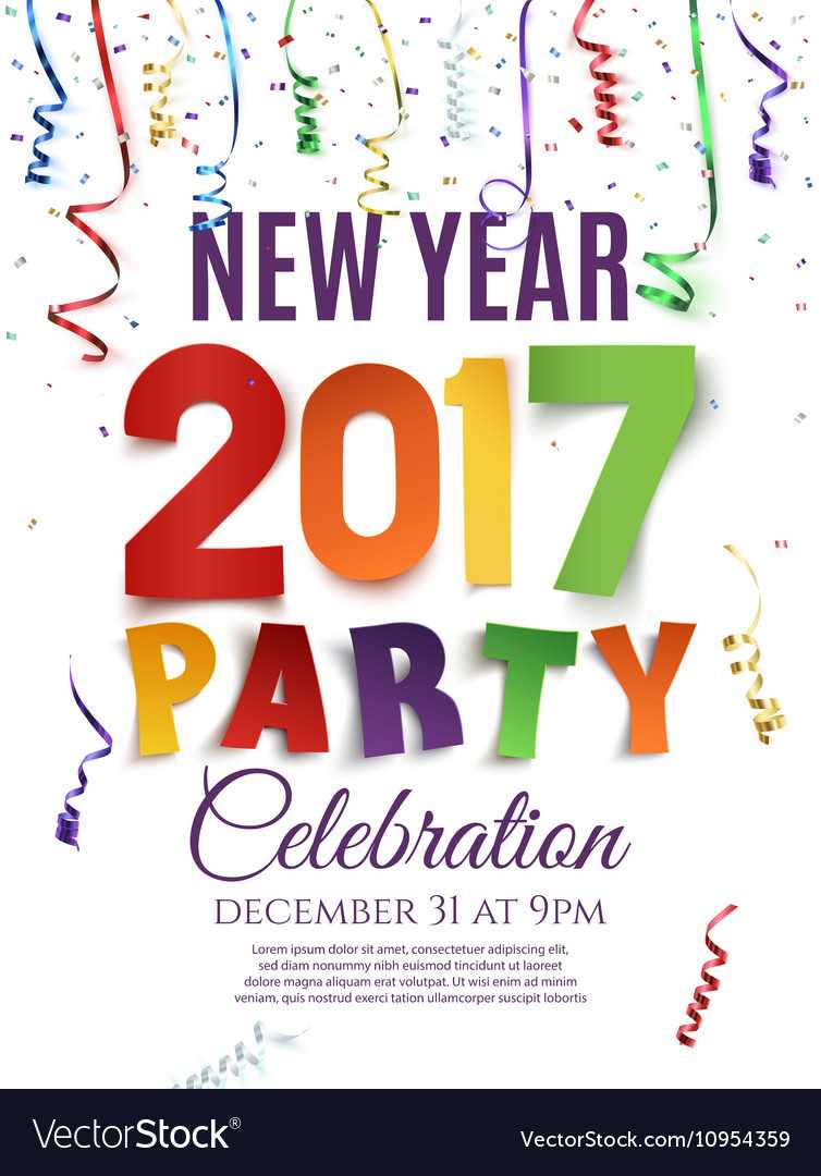 New Year 2017 Party Poster Template With Free New Years Eve Flyer Template