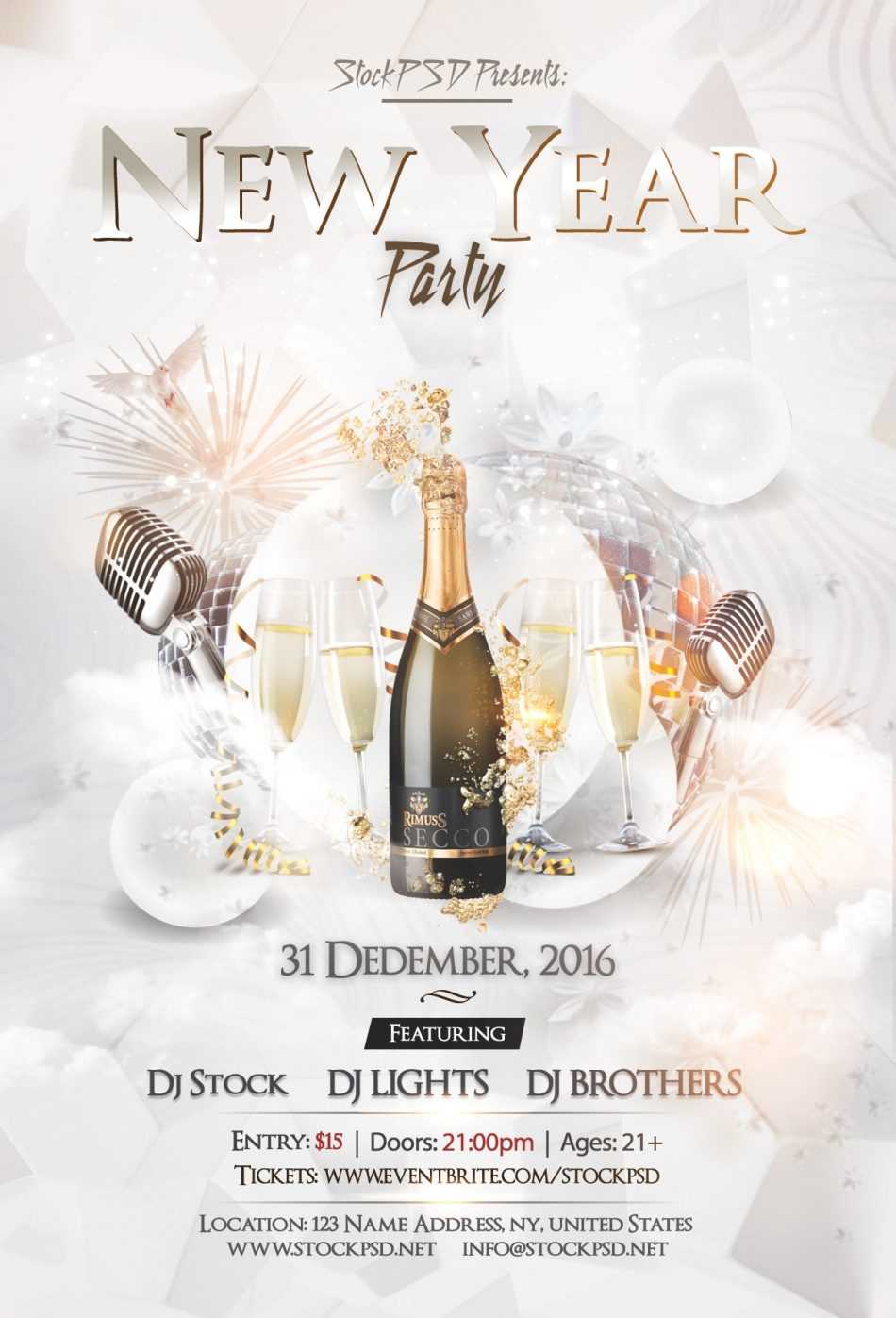 New Year Eve Party – Psd Free Nye Flyer Template – Psdflyer.co Inside Free New Years Eve Flyer Template