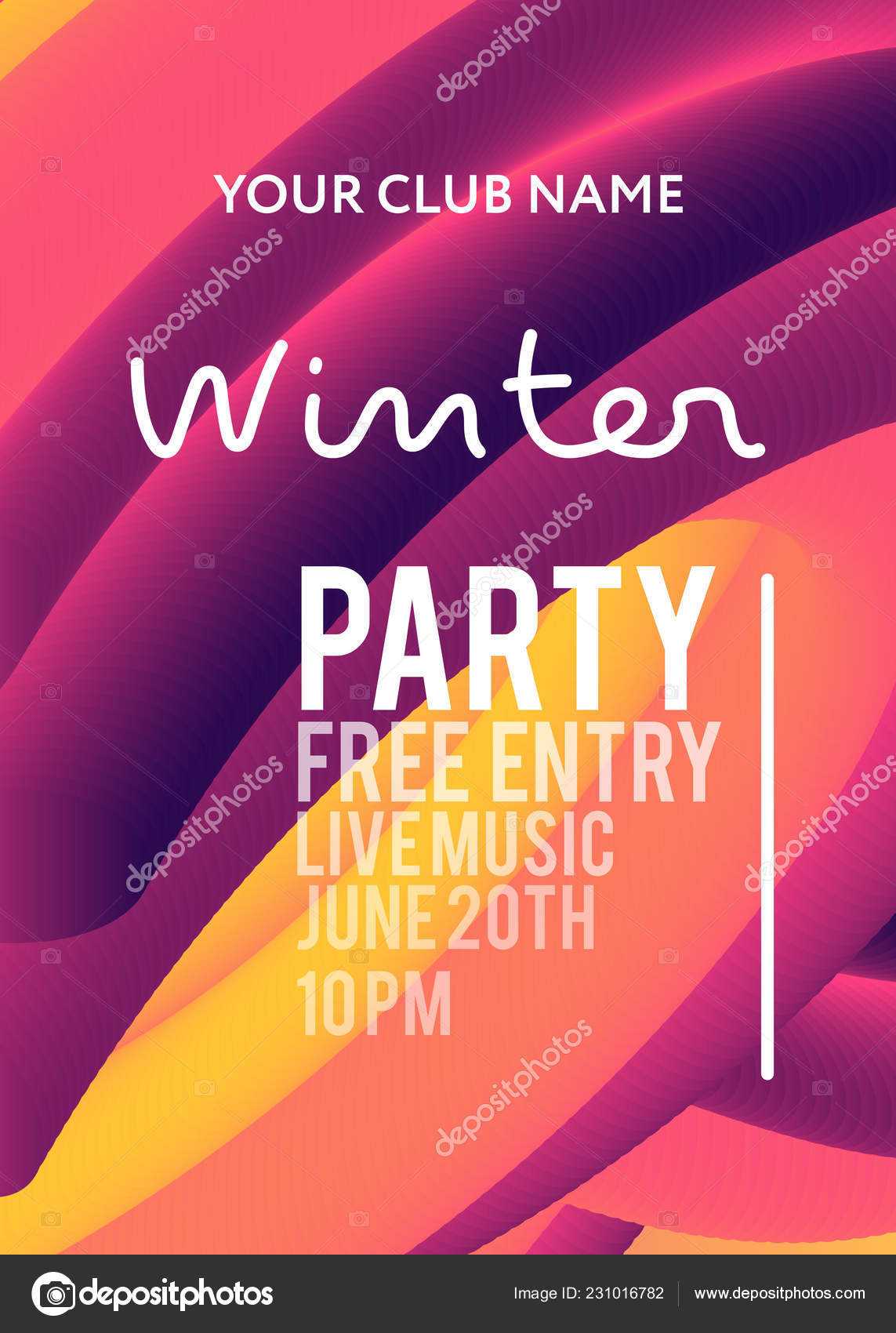 Night Party Banner Template Art Event Promotion Glowing With Regard To Event Banner Template
