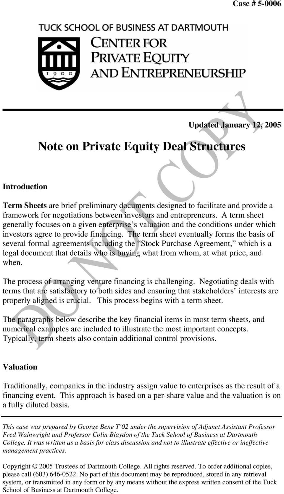 Note On Private Equity Deal Structures – Pdf Free Download Throughout Convertible Note Term Sheet Template