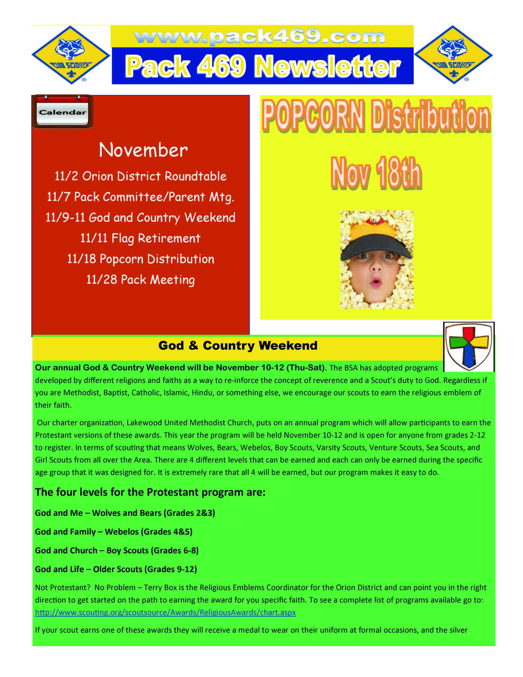 November Newsletter 2017 | Cub Scouts – Pack 469 | Do Your Best! Within Cub Scout Newsletter Template
