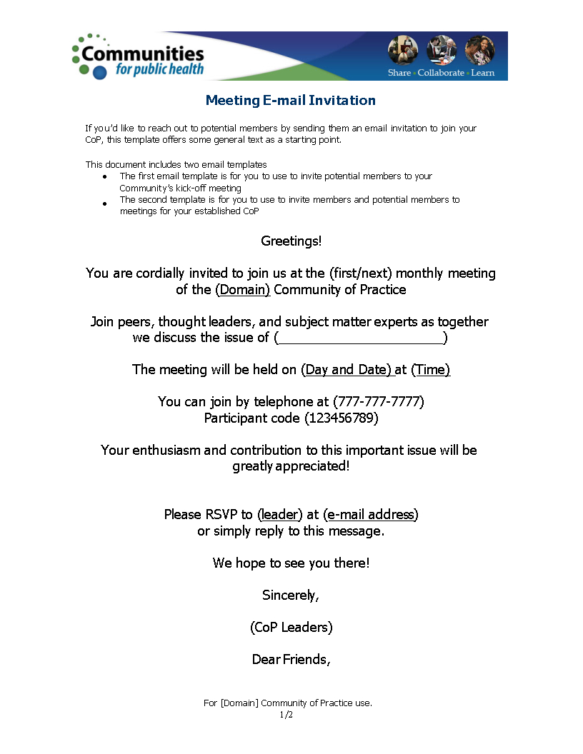 Official Meeting Invitation Email | Templates At Intended For Email Template For Meeting Invitation