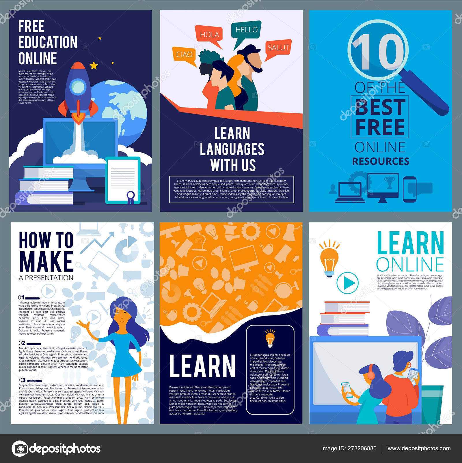 Online Education Flyers. Brochure Cover Template Of Internet Intended For Free Education Flyer Templates