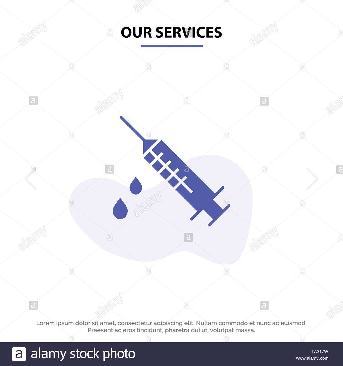 Our Services Dope, Injection, Medical, Drug Solid Glyph Icon Within Dope Card Template