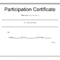 Participation Certificate Template – Free Download For Farewell Certificate Template
