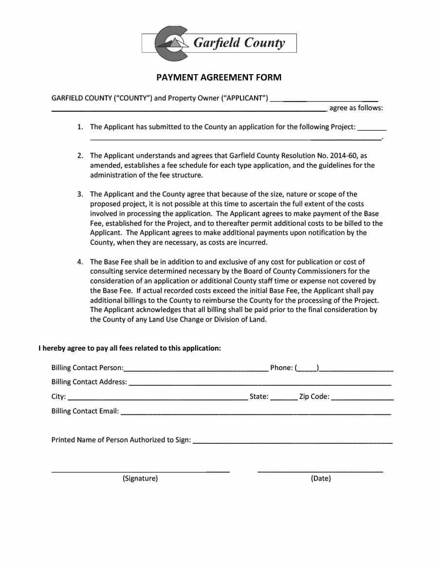 Payment Agreement – 40 Templates & Contracts ᐅ Template Lab Regarding Fee Schedule Template