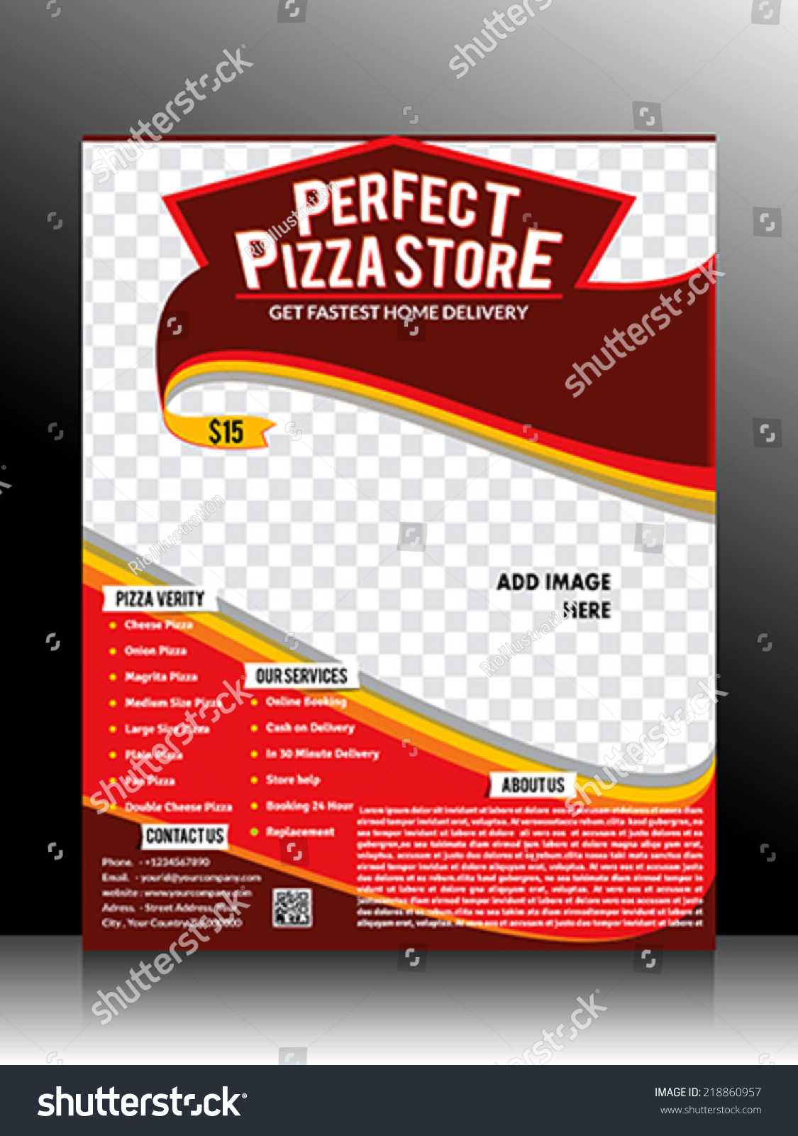 Perfect Pizza Store Flyer Template Vector Stock Vector Regarding Delivery Flyer Template