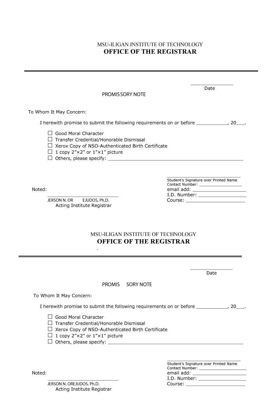 Personal Note Template – Colona.rsd7 Intended For Free Promissory Note Template For Personal Loan