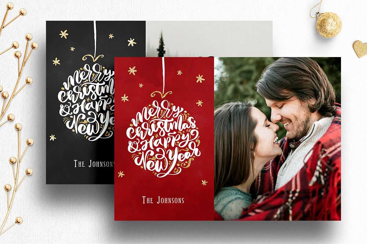 Photoshop Christmas Card Template For Photographers – 012 For Christmas Photo Card Templates Photoshop