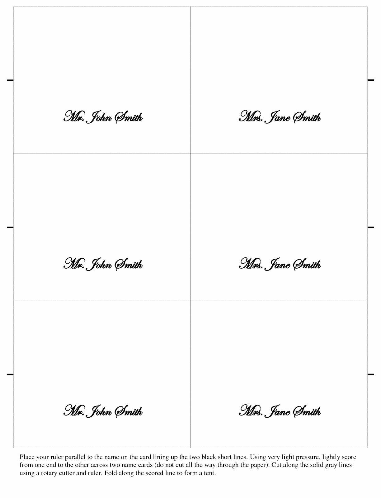 Place Card Template Per Eet Landing Page Small Tent In Free Template For Place Cards 6 Per Sheet