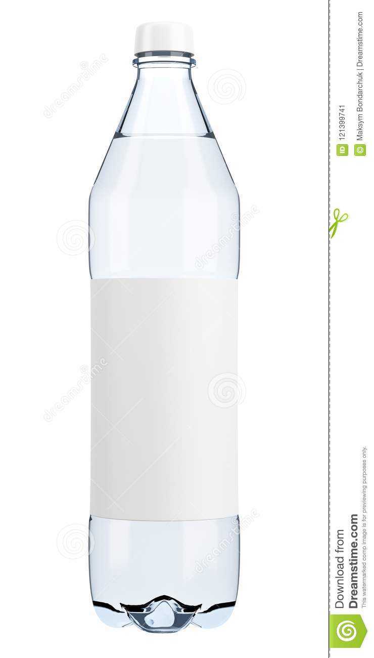 Plastic Water Bottle With Blank Label Template Isolated On With Regard To Drink Bottle Label Template