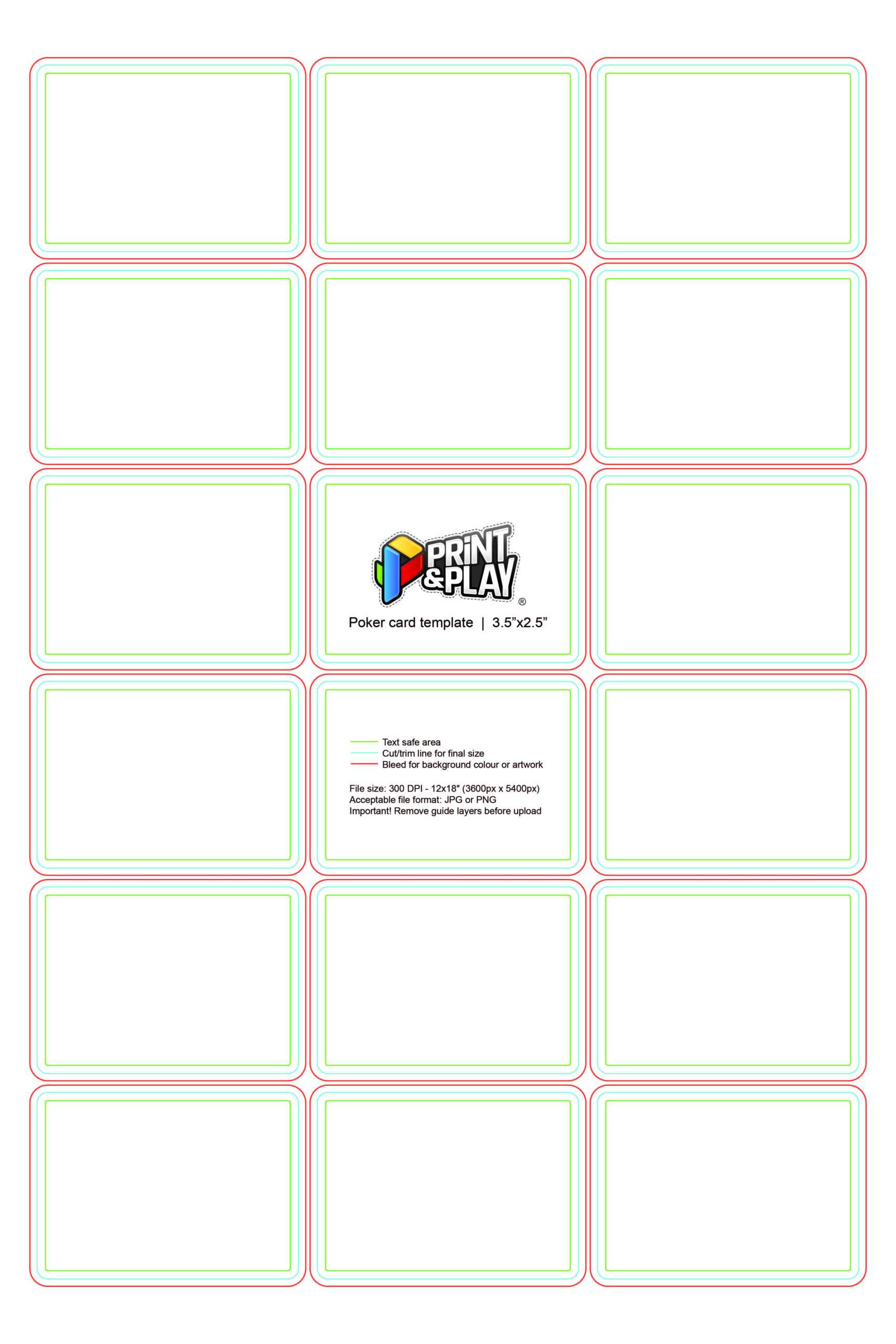 Playing Cards : Formatting & Templates - Print & Play With Deck Of Cards Template