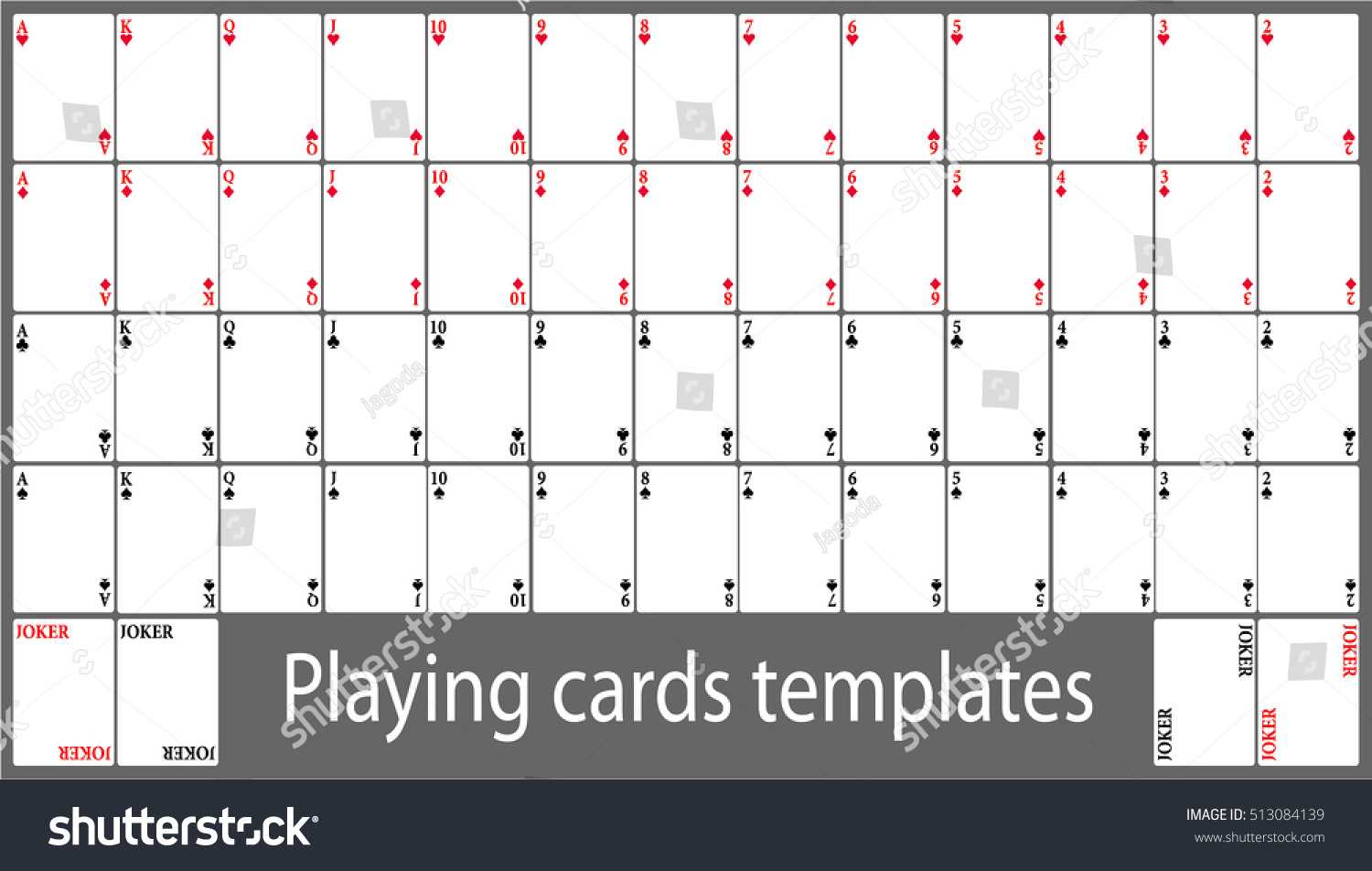 Playing Cards Template Set Stock Vector (Royalty Free) 513084139 Pertaining To Custom Playing Card Template
