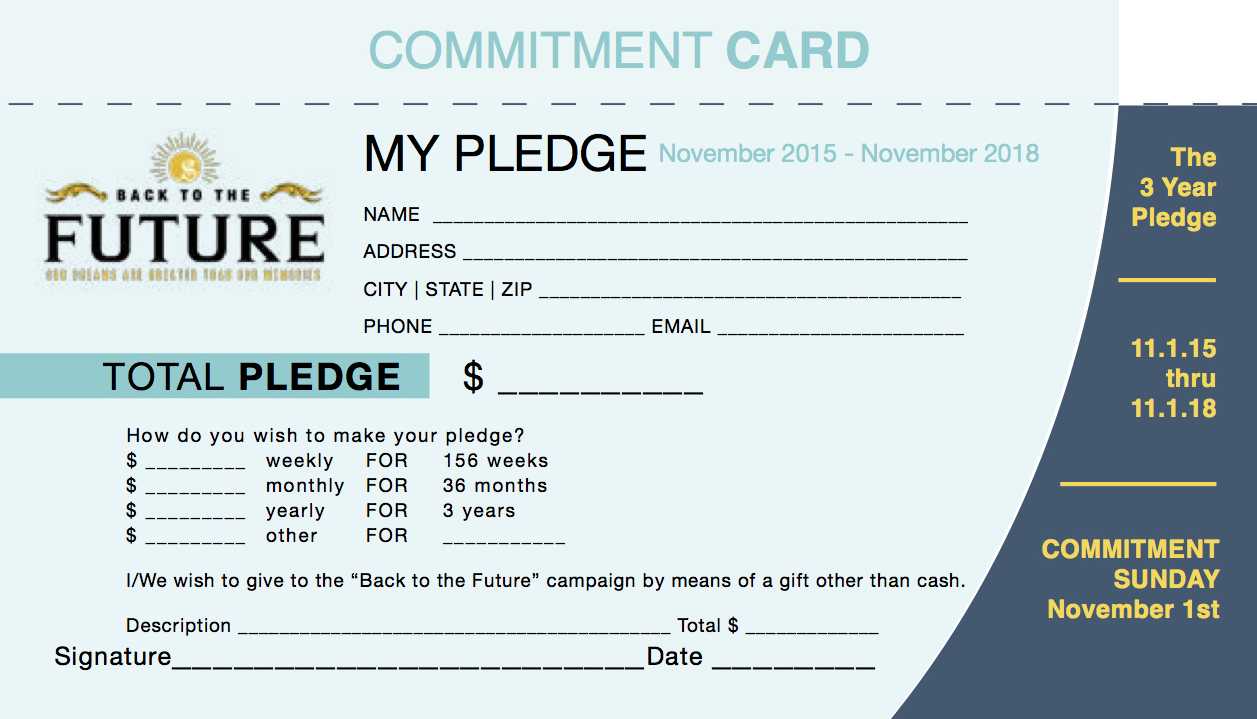 Pledge Card Template Word ] – Free Pledge Card Template Inside Donation Cards Template