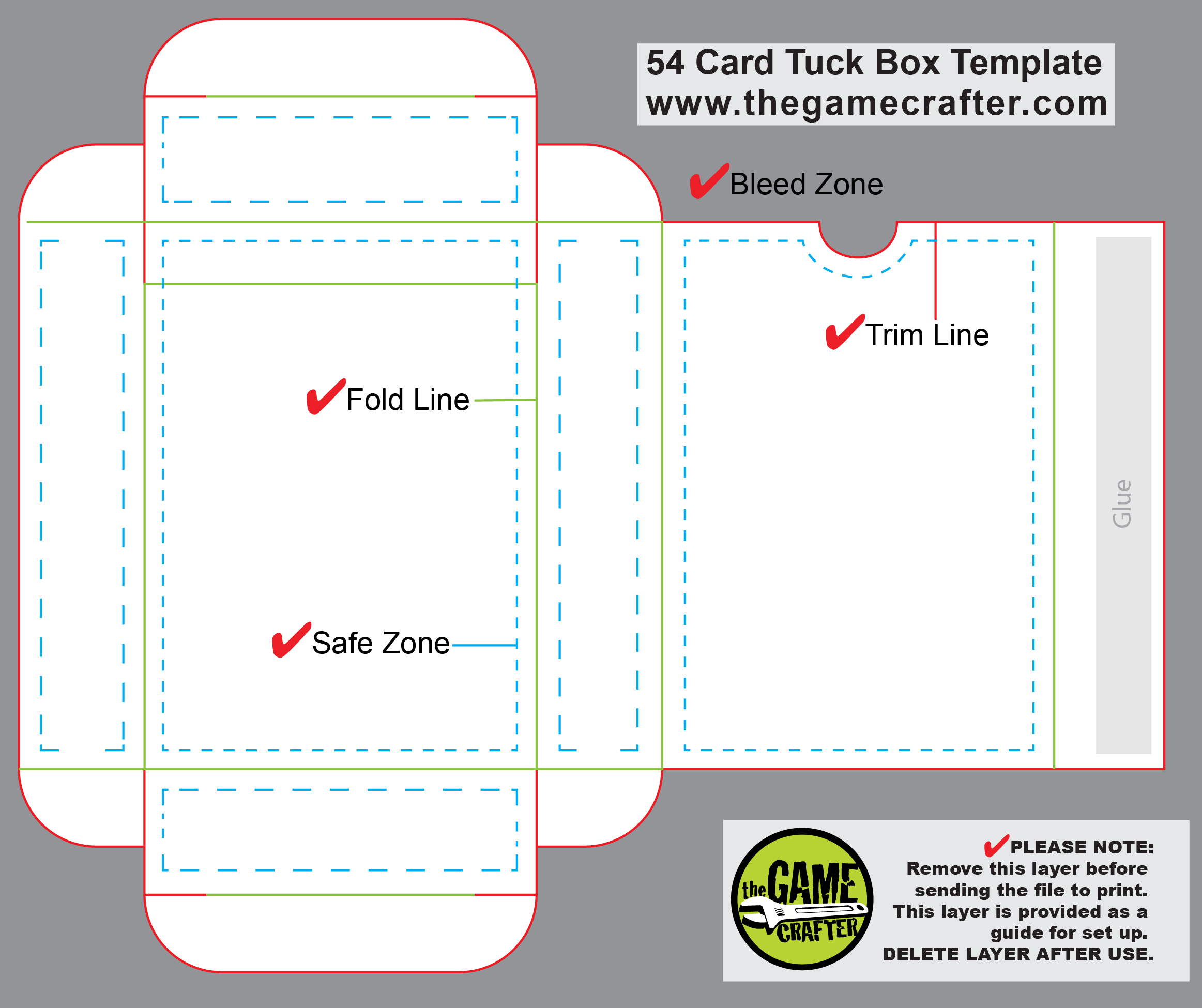 Poker Tuck Box (54 Cards) With Custom Playing Card Template