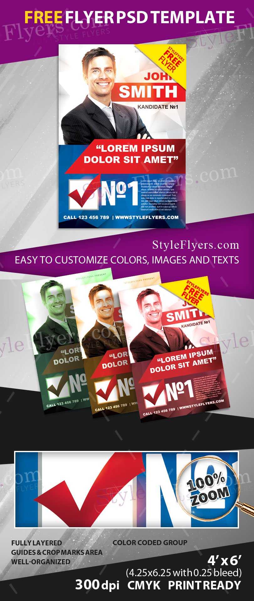 Political Campaign Free Psd Flyer Template Free Download #12006 –  Styleflyers Inside Election Campaign Flyer Template