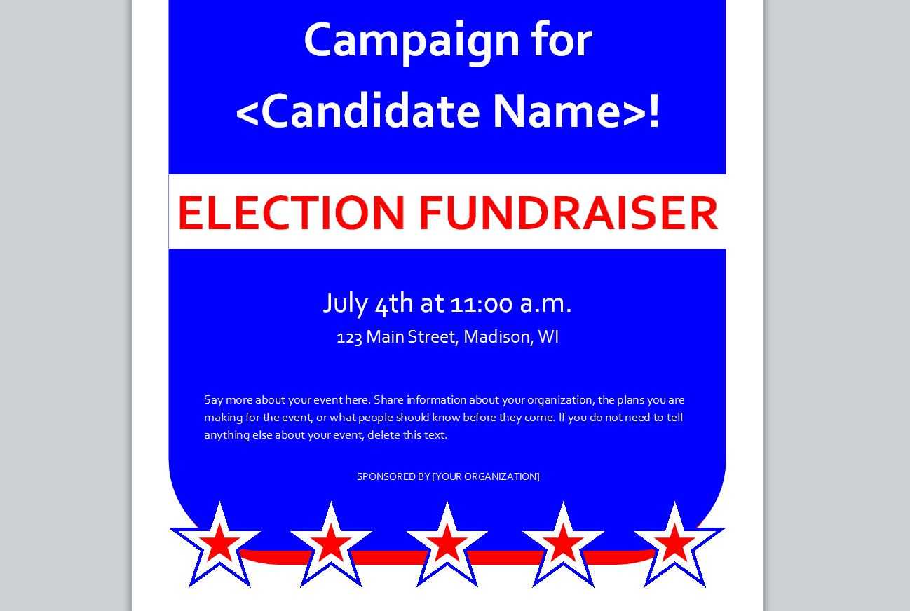 Political Flyer Template | Free Political Flyer Template Intended For Free Printable Fundraiser Flyer Templates