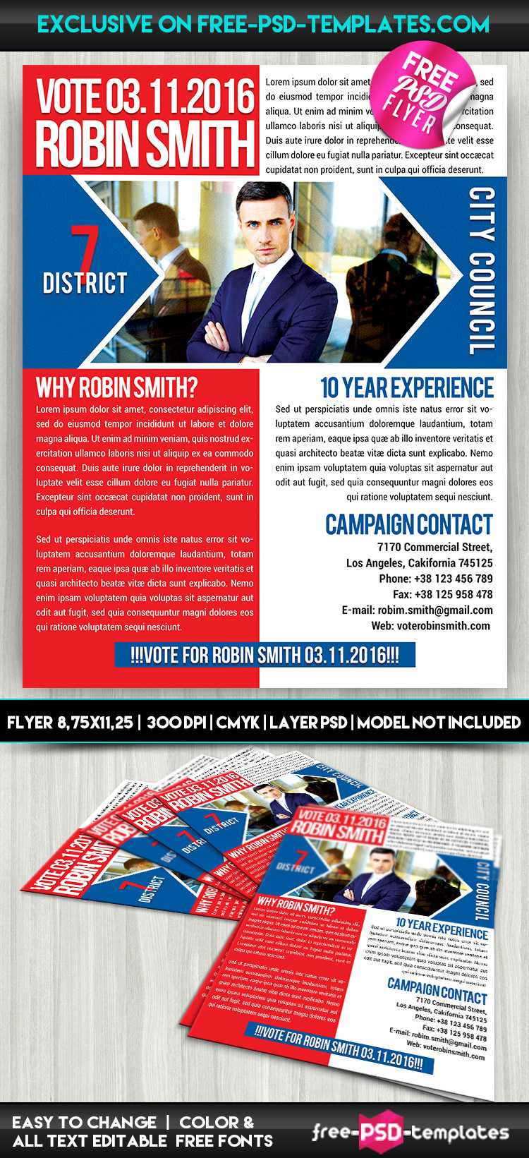 Political Promotion – Free Psd Flyer Template | Free Psd For Free Election Flyer Template