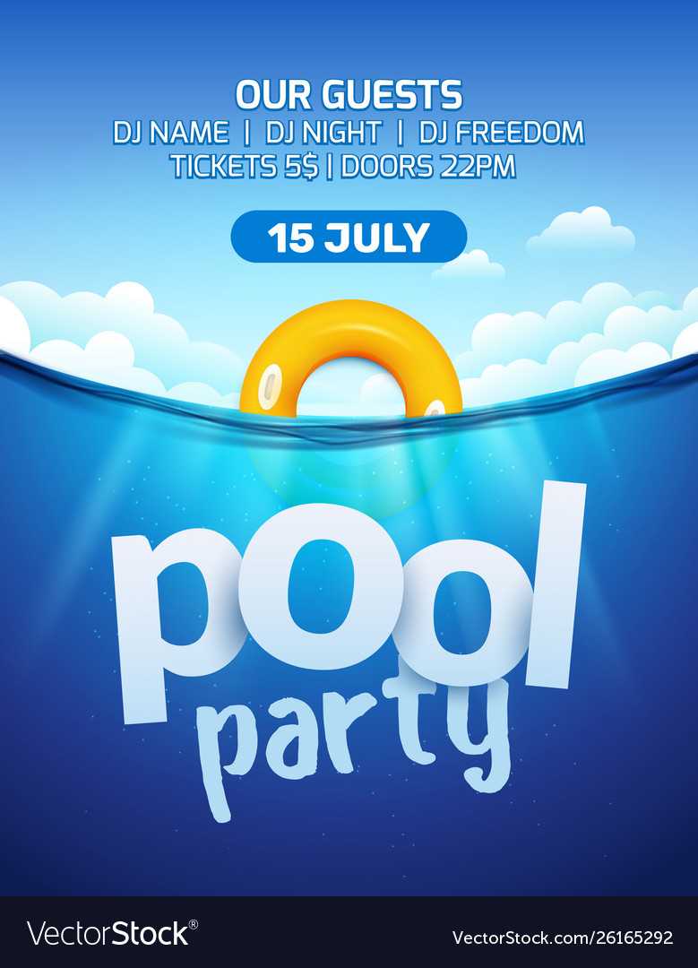 Pool Beach Summer Party Invitation Banner Flyer Inside Free Pool Party Flyer Templates