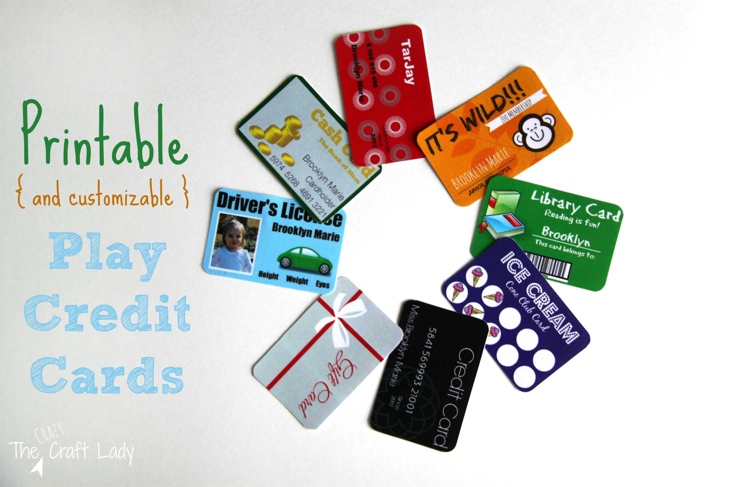 Printable (And Customizable) Play Credit Cards - The Crazy Inside Credit Card Template For Kids