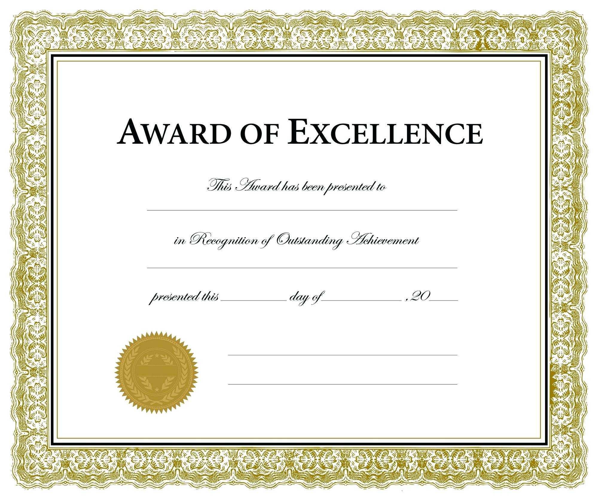 Printable Award Templates – Colona.rsd7 Intended For Free Printable Funny Certificate Templates