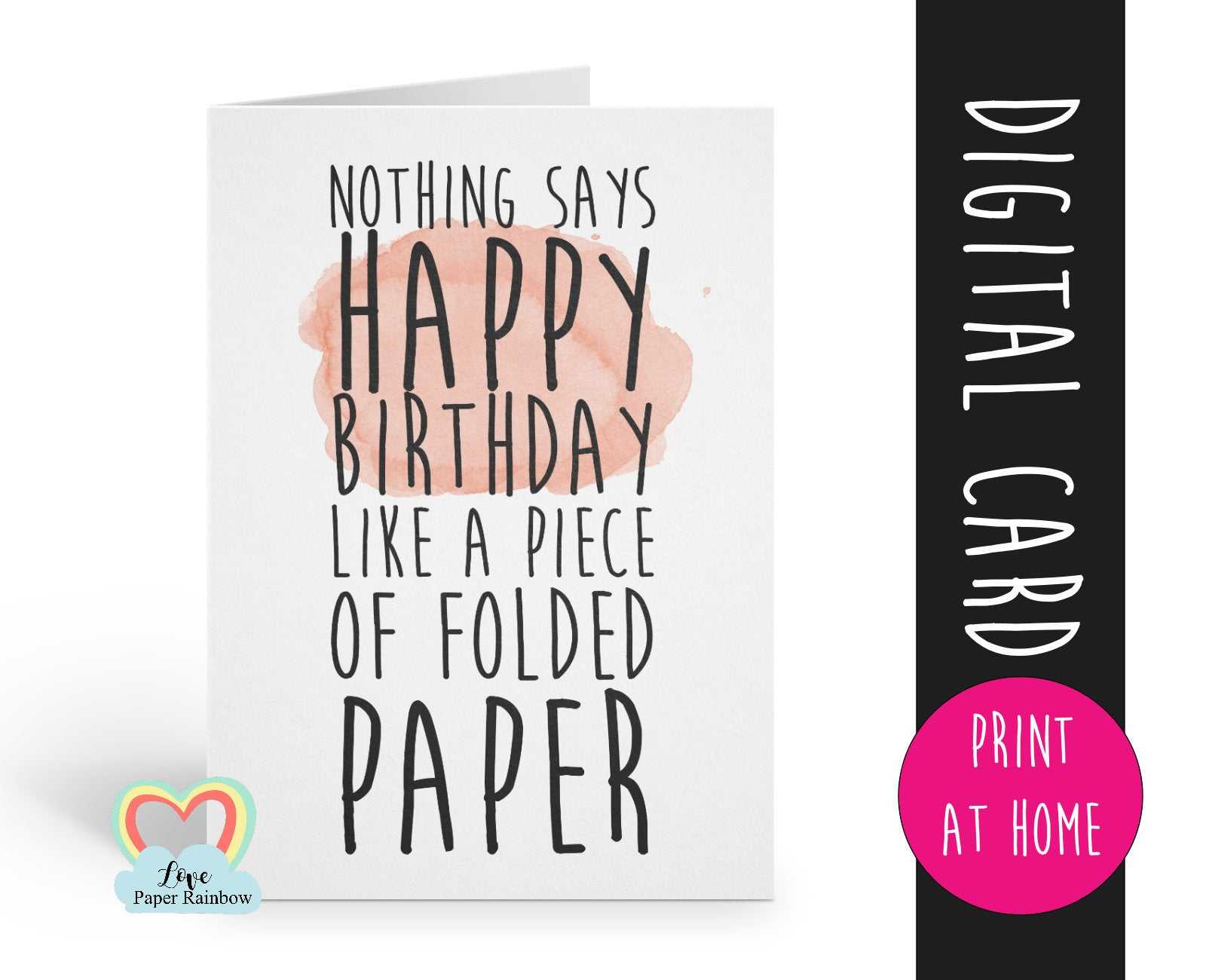 Printable Birthday Card Template Funny Birthday Card Instant For Foldable Birthday Card Template