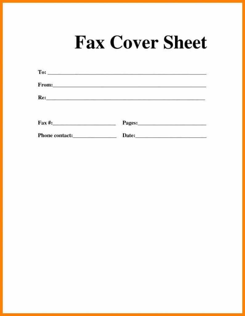 Printable Blank Microsoft Word Fax Cover Sheet For Fax Template Word 2010