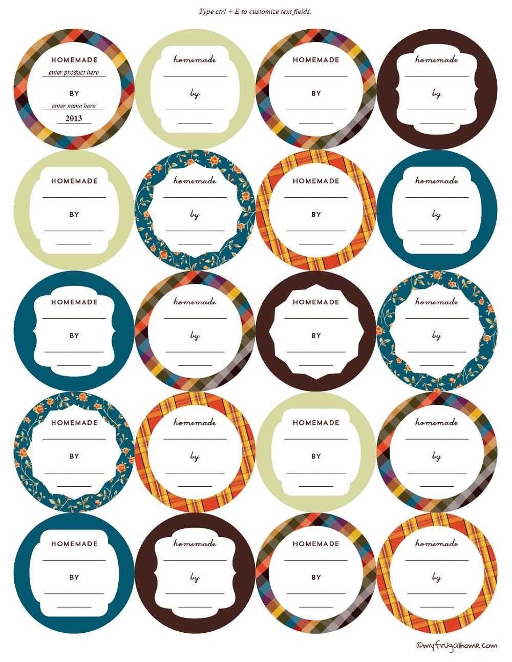 Printable Canning Jar Labels Regarding Free Printable Jar Labels Template