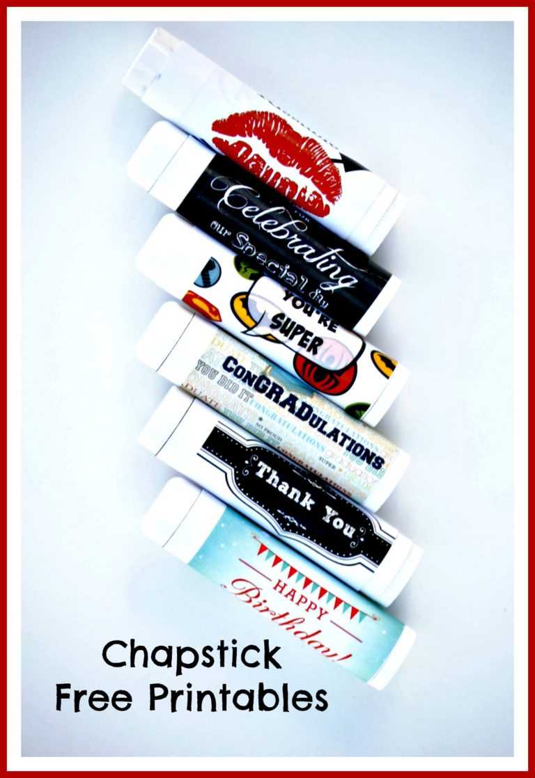 Printable Chapstick Labels Throughout Free Chapstick Label Template