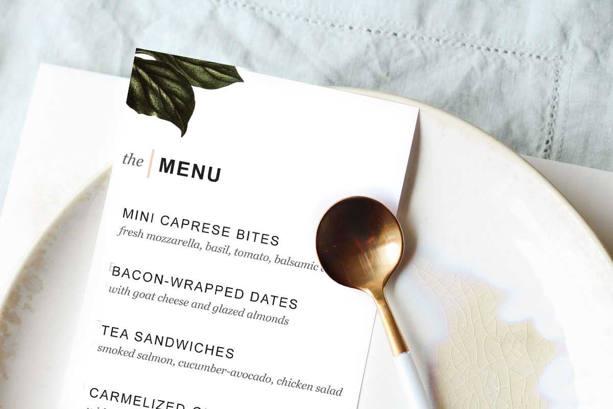 Printable Dinner Party Menu Template – Design. Create For Free Printable Dinner Menu Template