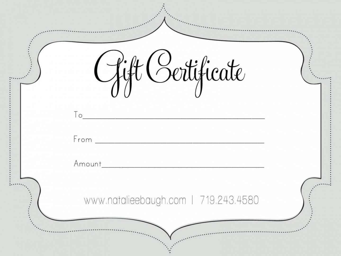 Printable Gift Certificate Template Pdf For Fillable Gift Certificate Template Free