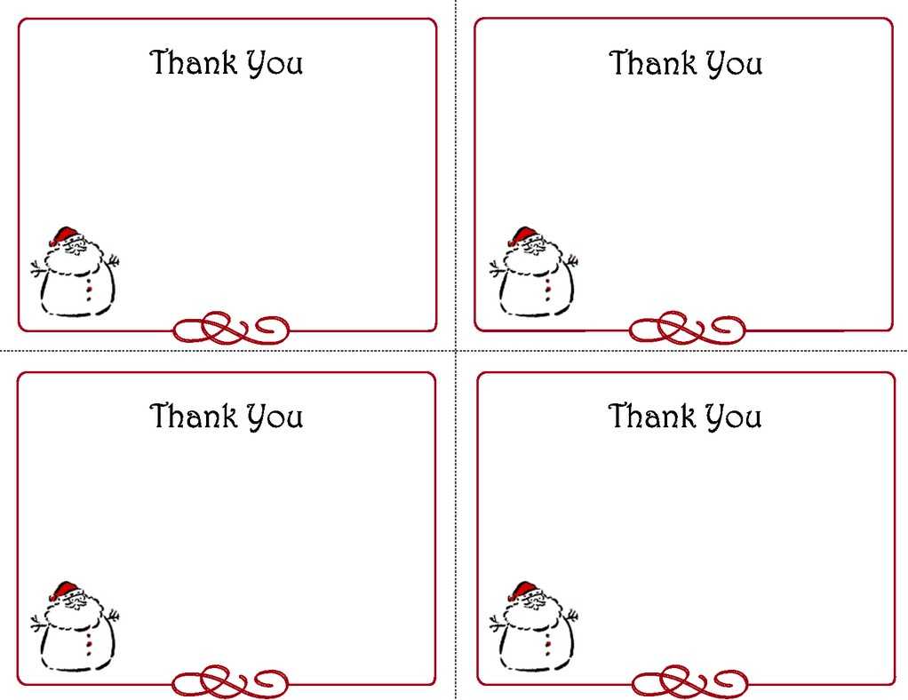 Printable Thank You Cards Christmas - Horizonconsulting.co Inside Christmas Thank You Card Templates Free