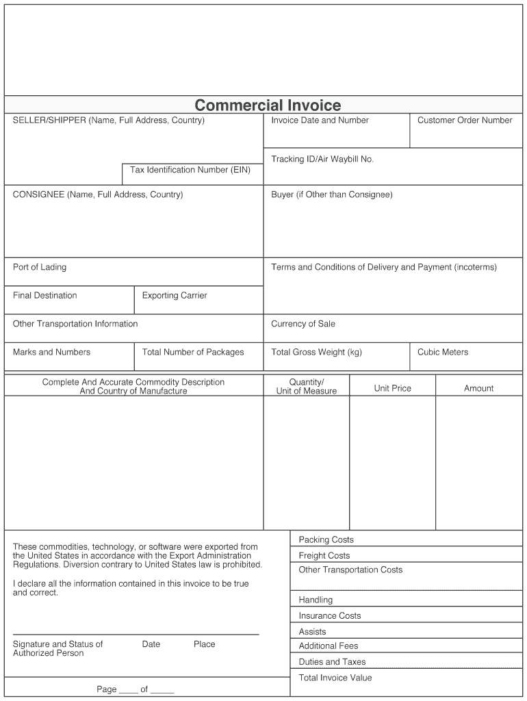 Proforma Invoice Template Fedex – Fill Online, Printable With Regard To Fedex Proforma Invoice Template