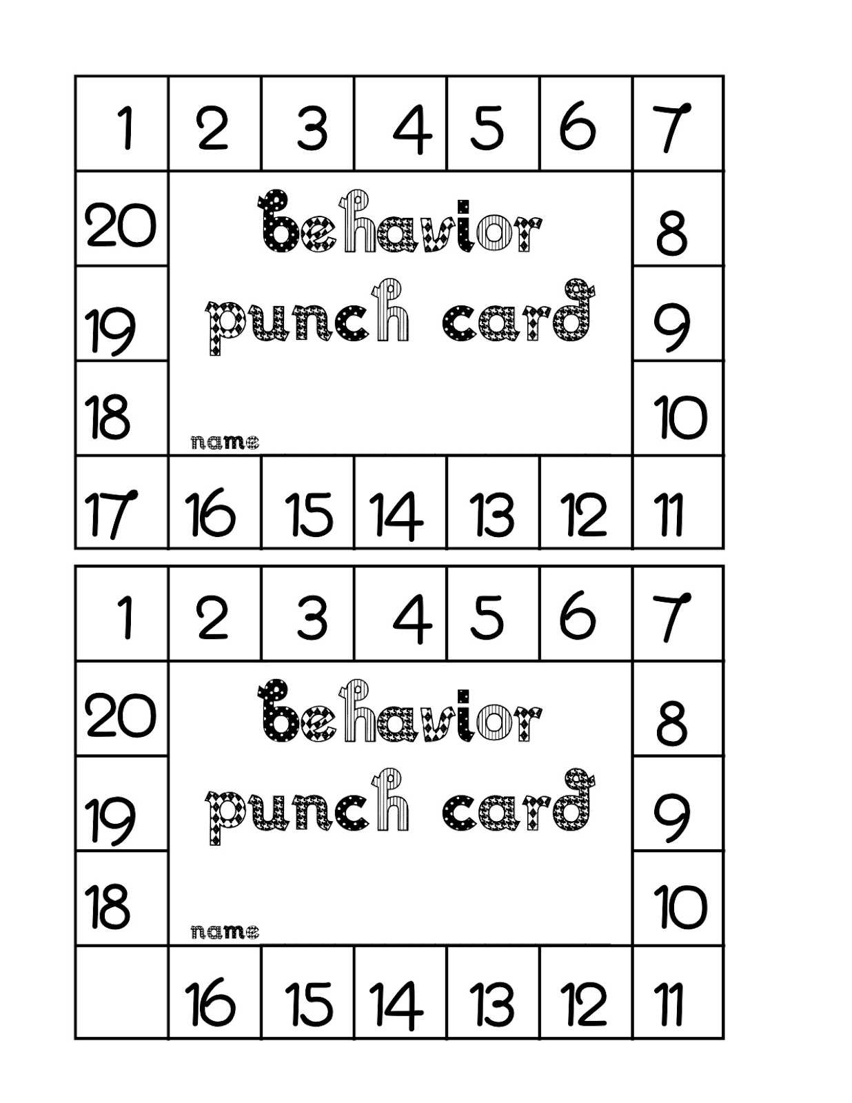 Punch Card Template Free ] - Free Printable Punch Card In Free Printable Punch Card Template